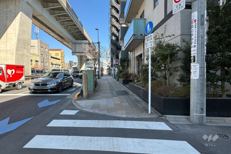 敷地の西側前面道路（南側から）