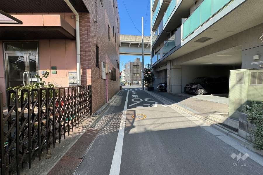 敷地の南側前面道路（東側から）