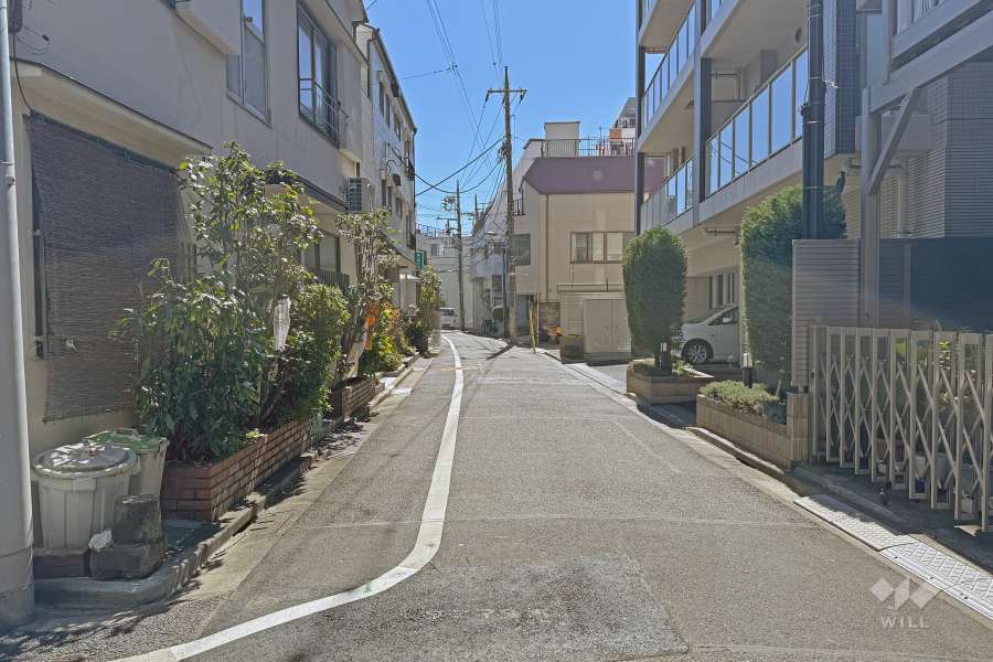 敷地の東側前面道路（北側から）