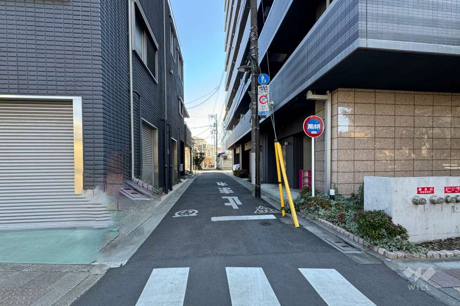 敷地北側の前面道路（西側から）