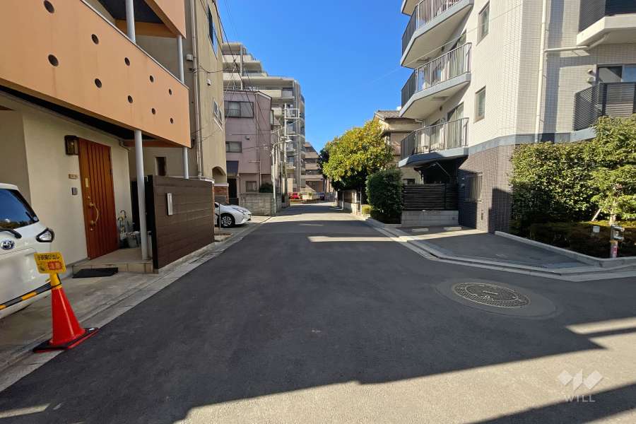 敷地南側の前面道路（東側から）