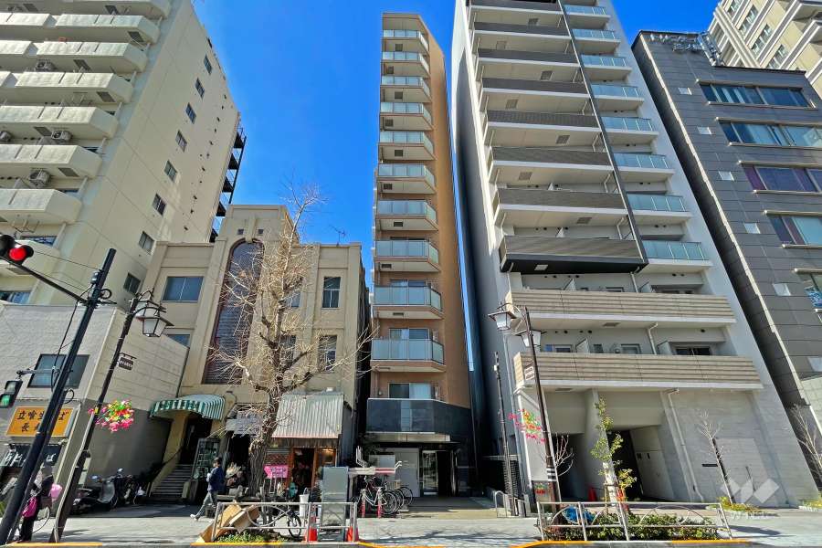 フェルクルールプレスト三ノ輪駅前の外観（東側から）遠景