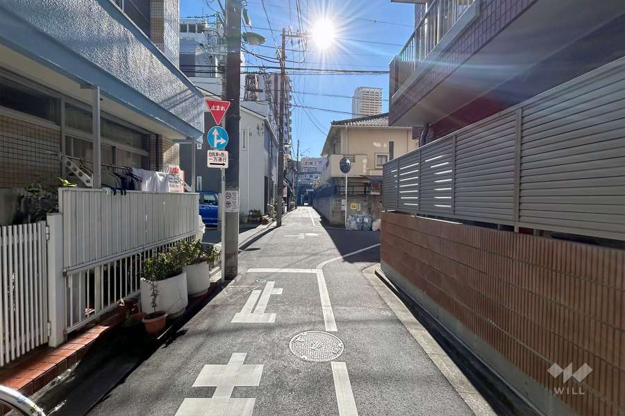 敷地の東側道路(北側から)