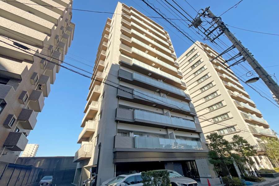 クレヴィア南千住リバーサイドツインウェストの外観（南西側から）