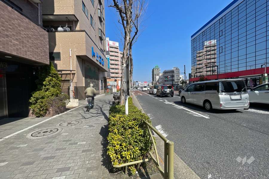 敷地東側の前面道路（南側から）