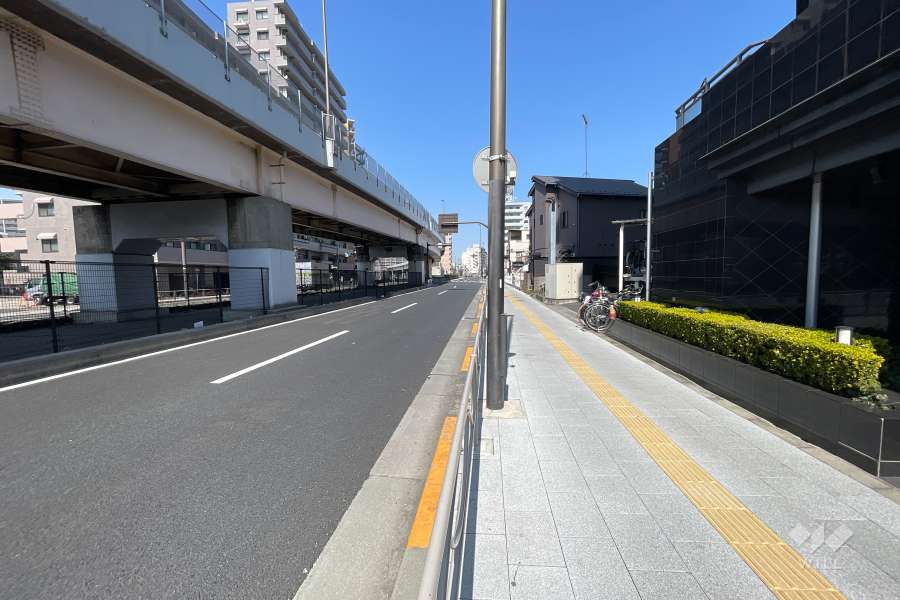 敷地の西側前面道路（南側から）