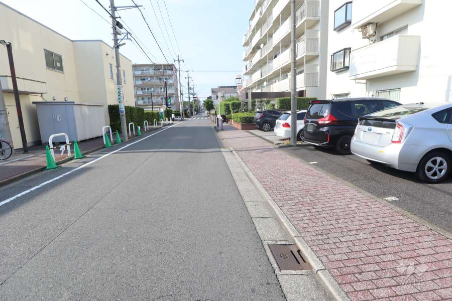 敷地西側の前面道路（南側から）
