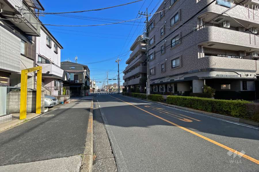 敷地西側の前面道路（南側から）