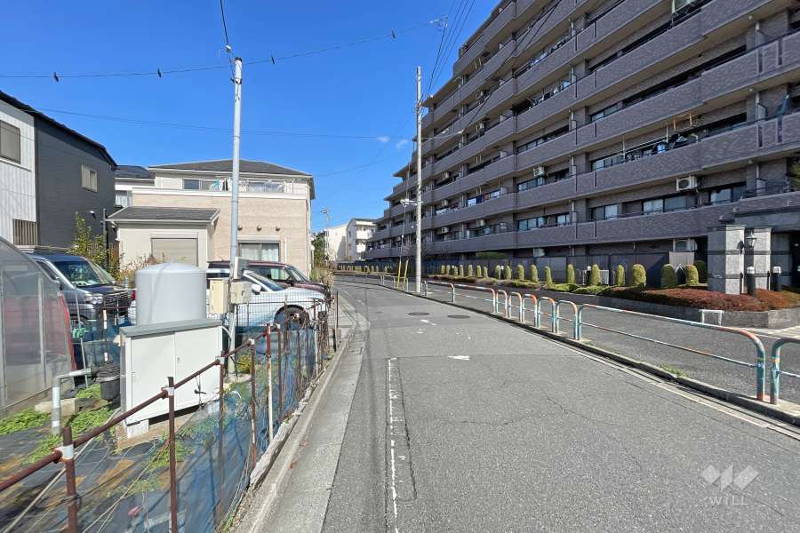 敷地西側の前面道路（南側から）