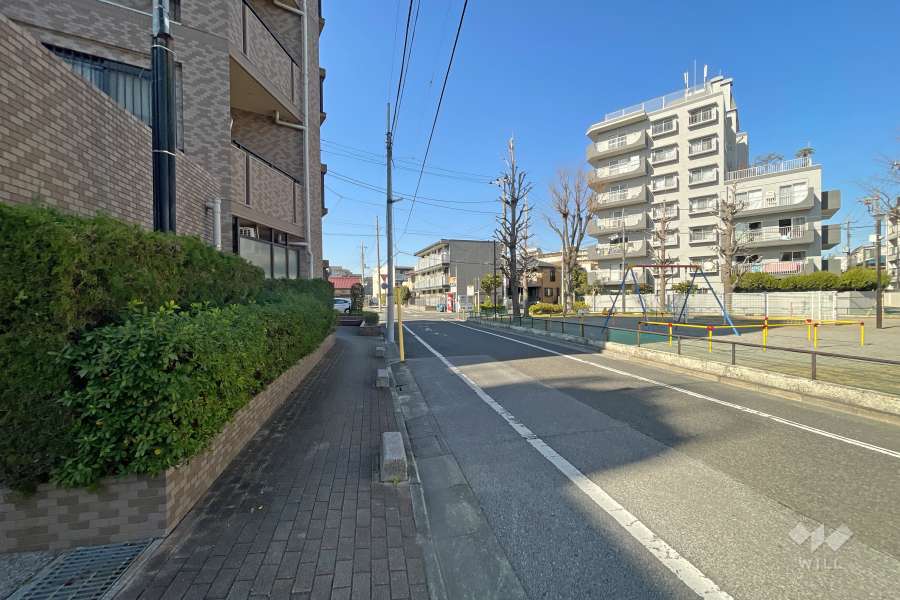 敷地北側の前面道路（東側から）