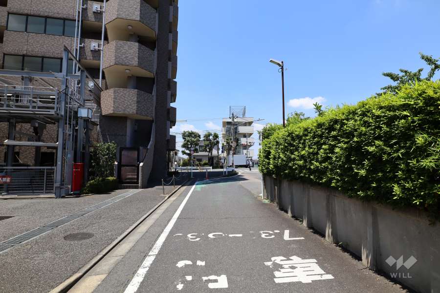 敷地北側の前面道路（東側から）