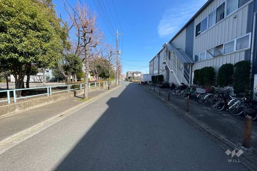 敷地南側の前面道路（西側から）