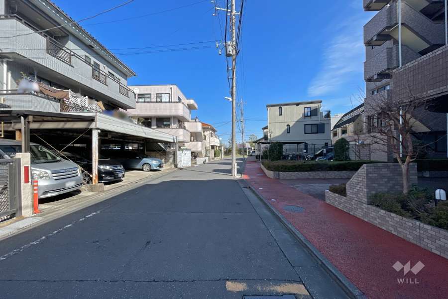 敷地北側の前面道路（西側から）