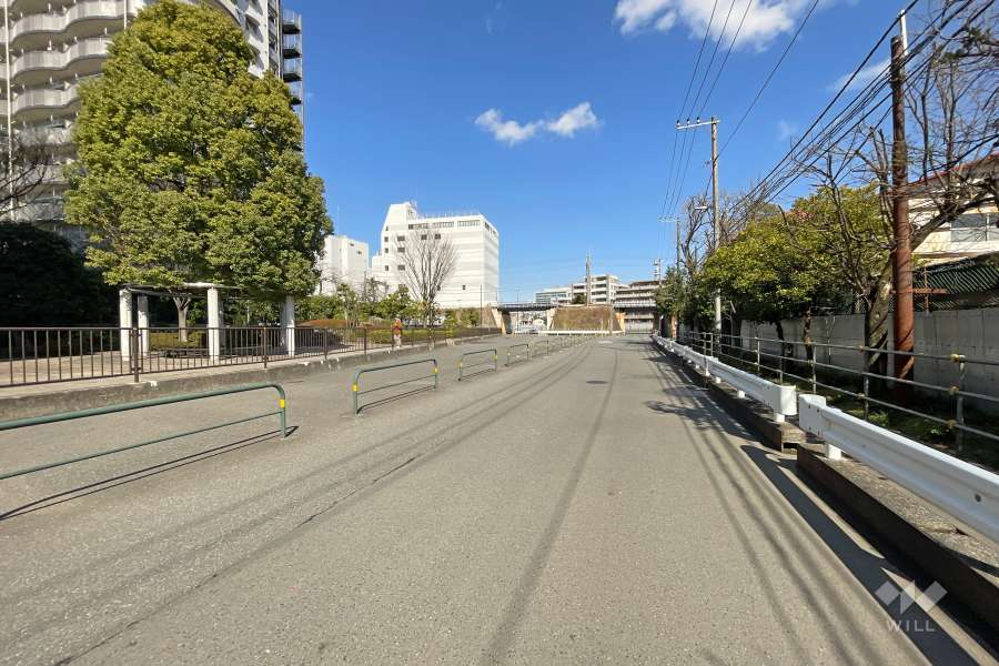 敷地南側の前面道路（東側から）
