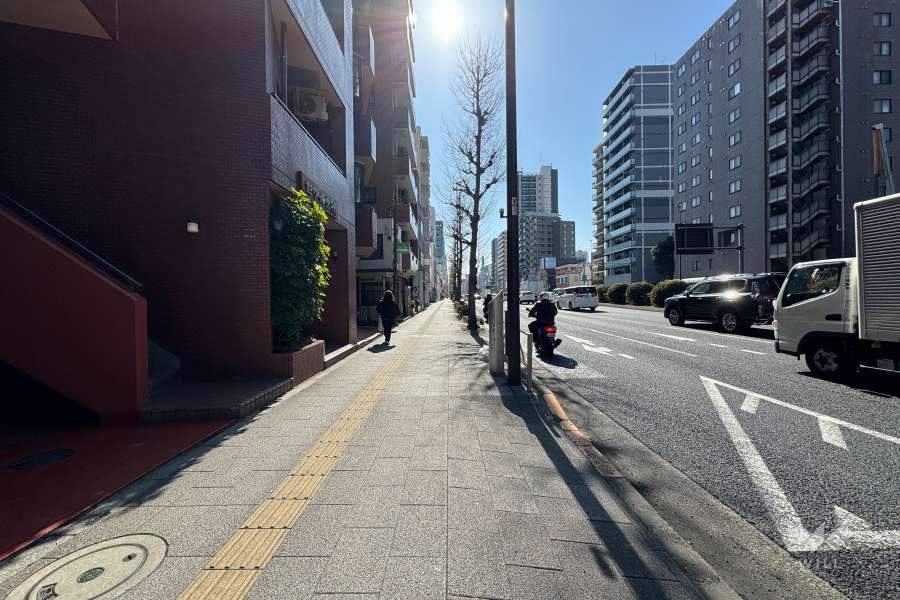 敷地の東側前面道路（北側から）