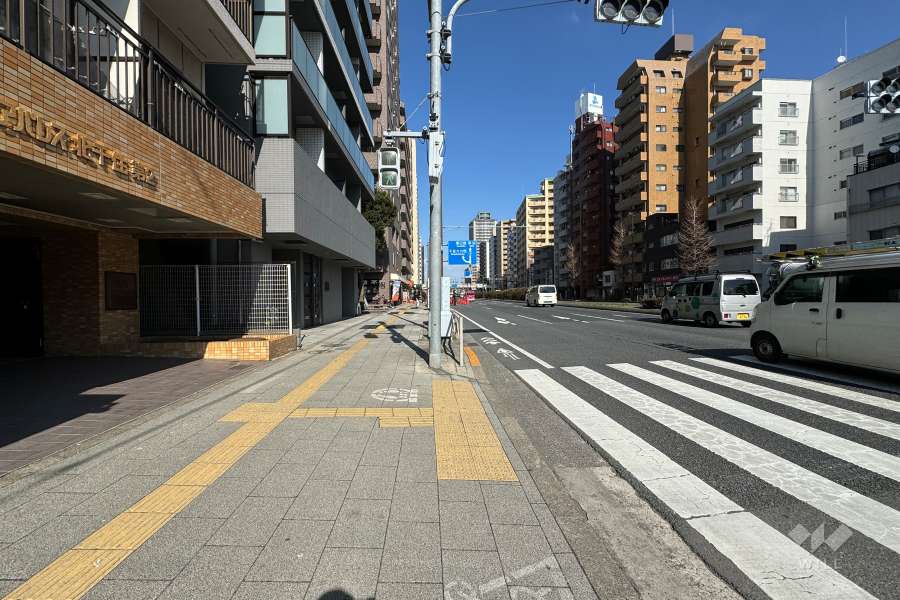敷地の東側前面道路（南側から）