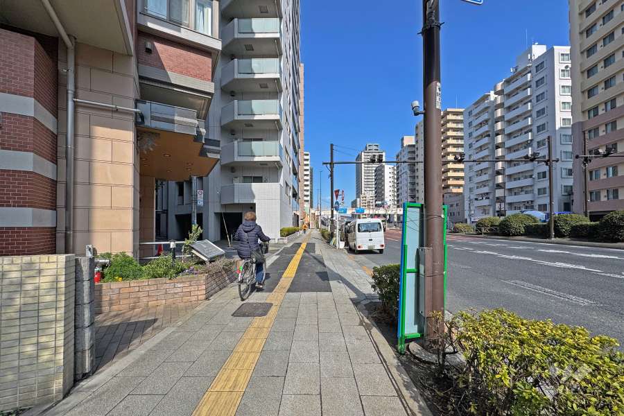 敷地の西側前面道路（南側から）