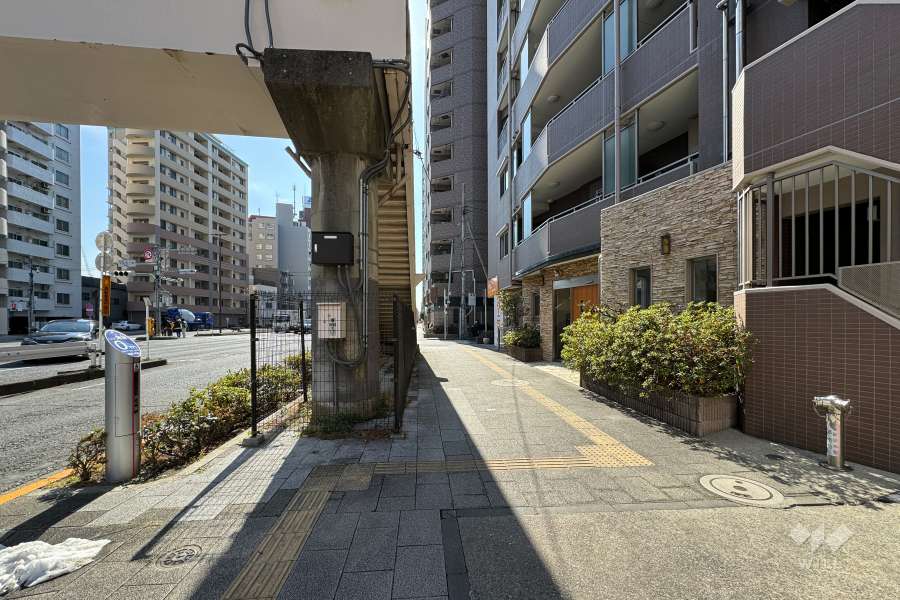 敷地東側の前面道路