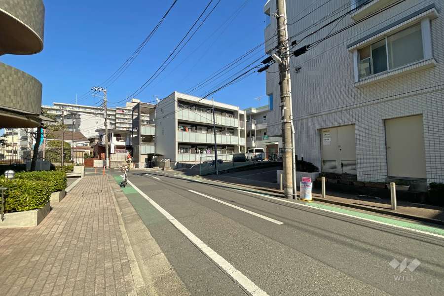 敷地西側の前面道路（南側から）