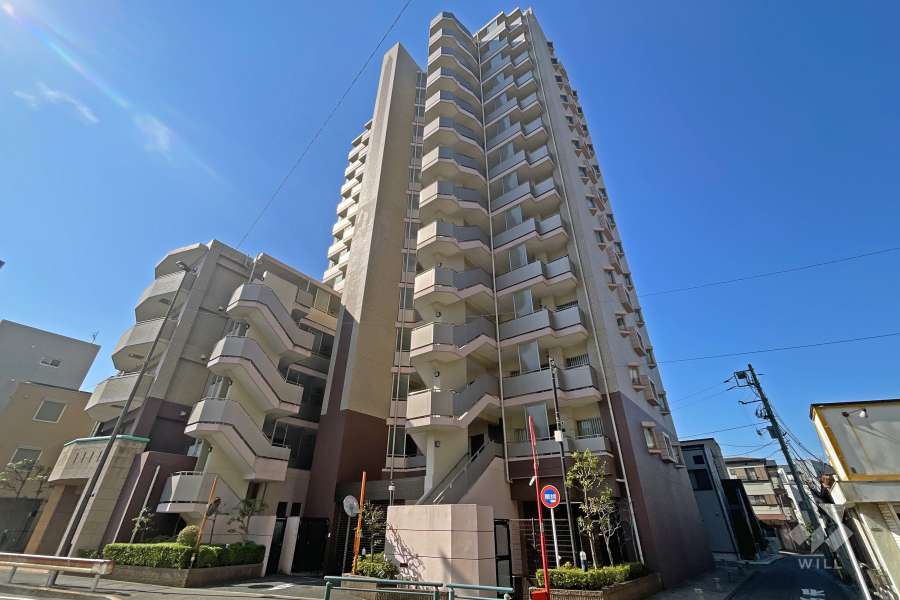 グローリオ千住新橋の外観（北東側から）