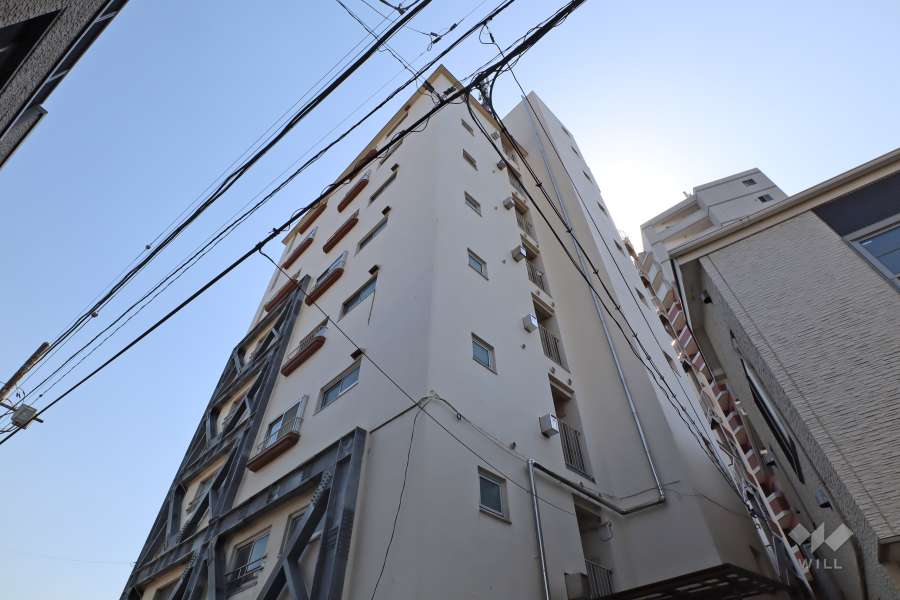 ワコー第9梅田マンションの外観（北西側から）