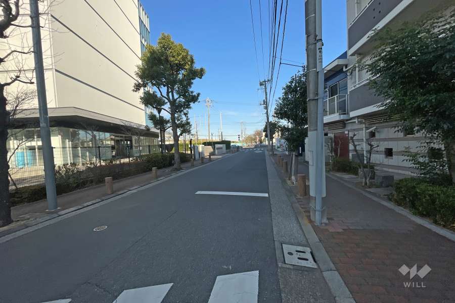 敷地北側の前面道路（西側から）