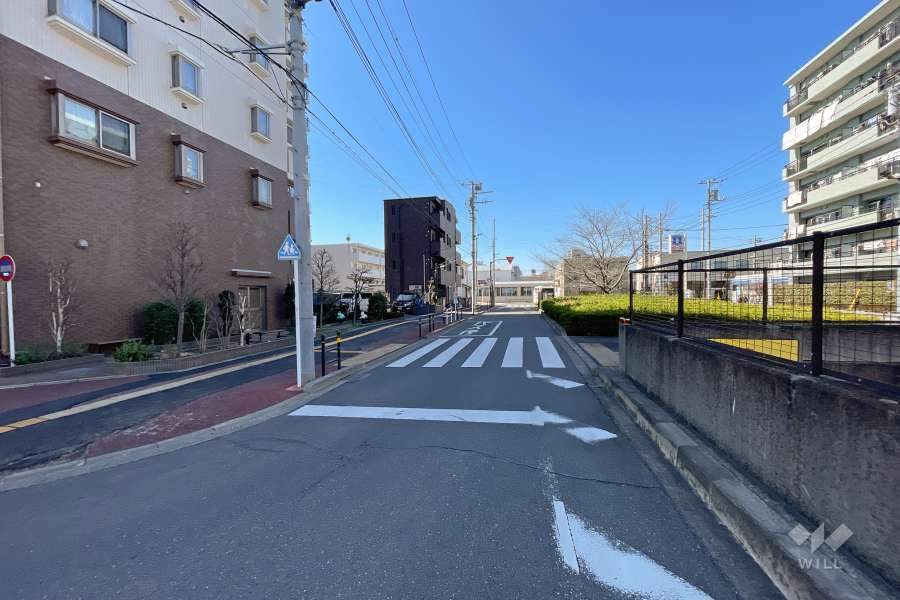 敷地の北側前面道路（東側から）