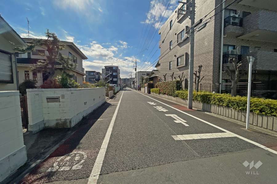 敷地の北側道路（西側から）