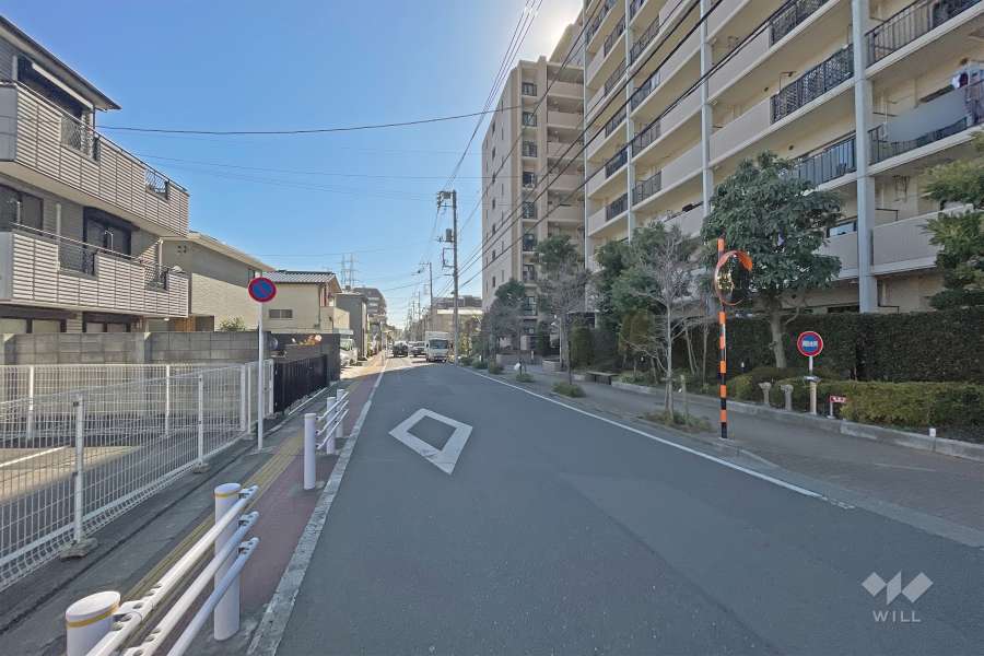 敷地の東側前面道路（北側から）