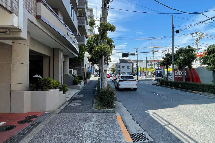 敷地の東側前面道路（南側から）