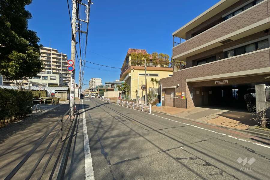敷地西側の前面道路（南側から）