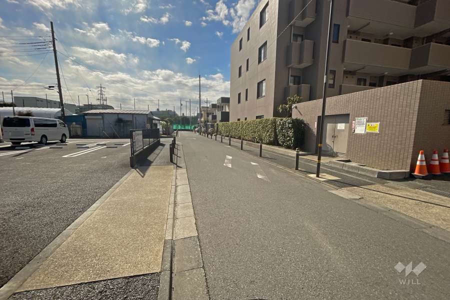 敷地の西側前面道路（南側から）