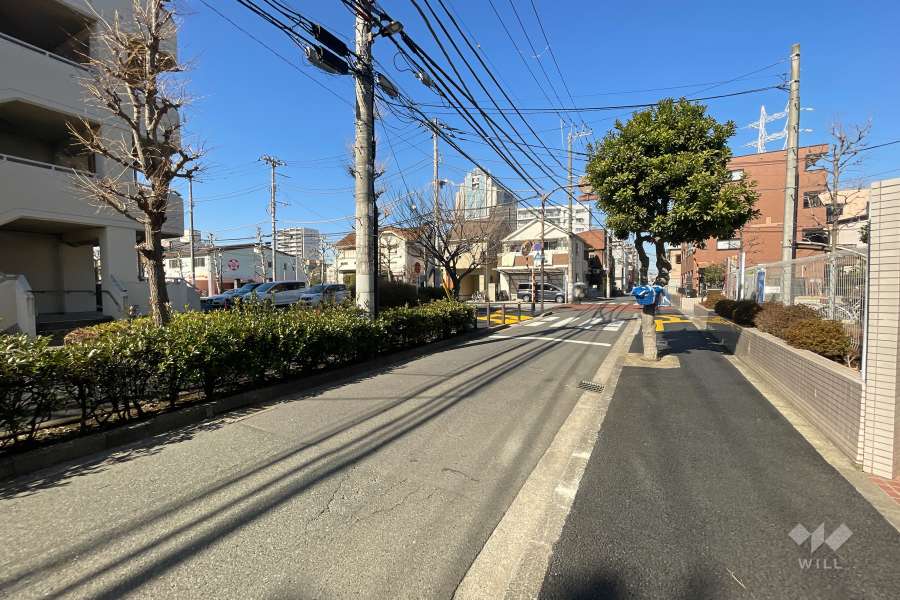 敷地西側の前面道路　