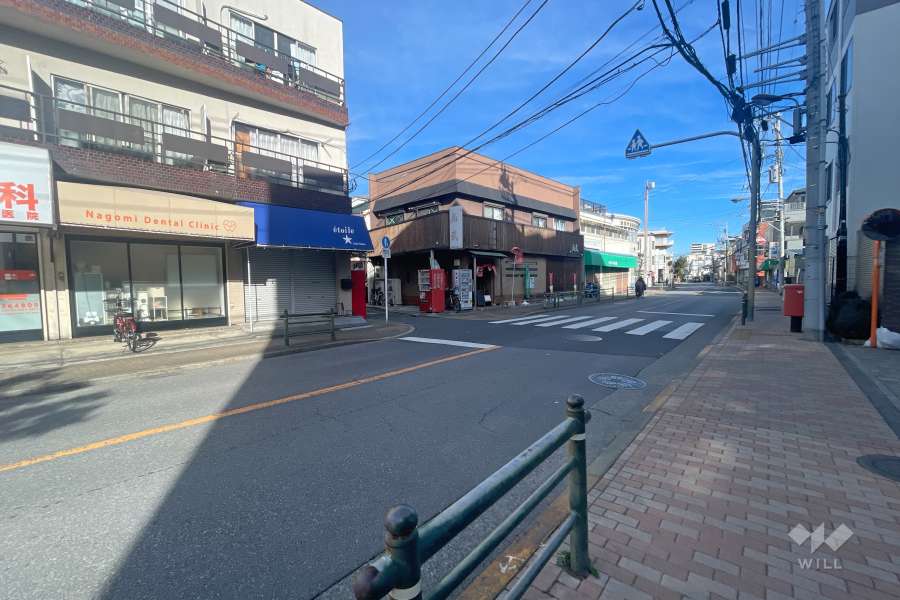 敷地西側の前面道路（南側から）