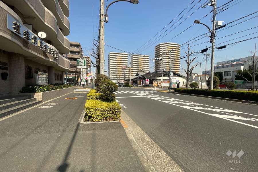 敷地の東側前面道路（南側から）