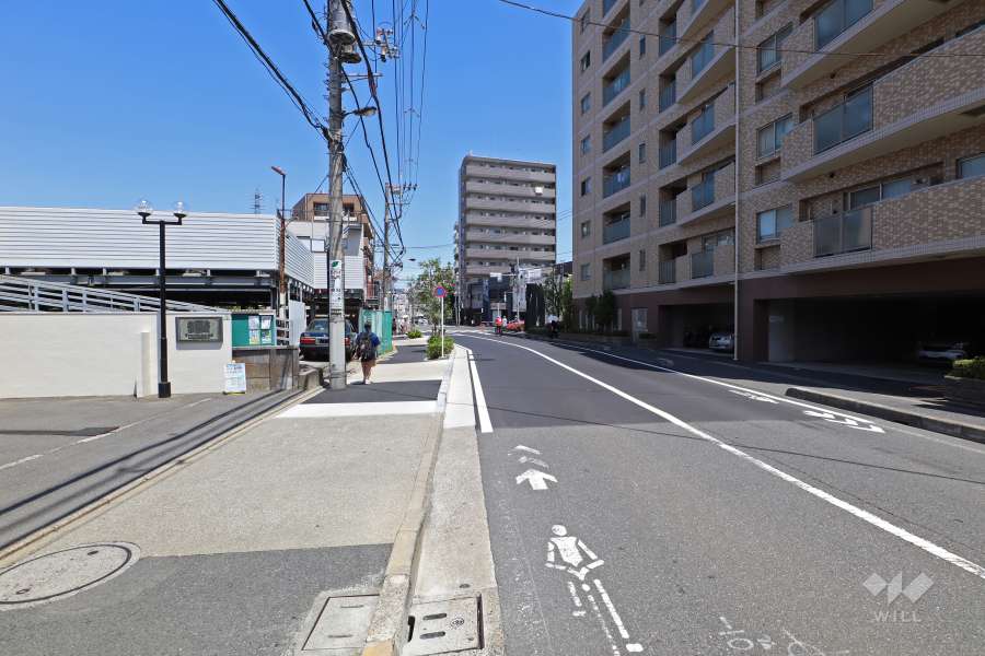 敷地東側の前面道路（南側から）