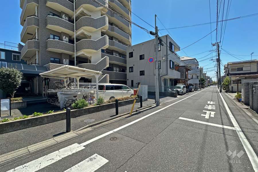 敷地の西側前面道路（北側から）