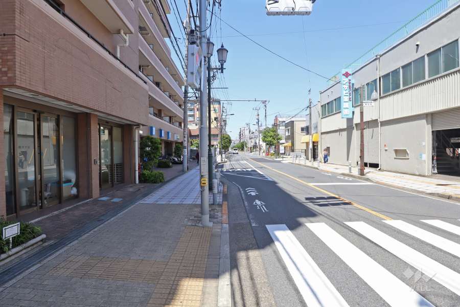 敷地東側の前面道路（南側から）
