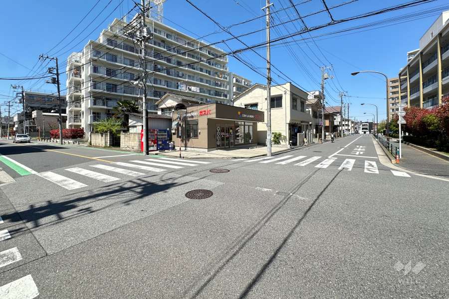 敷地の東側前面道路（南側から）