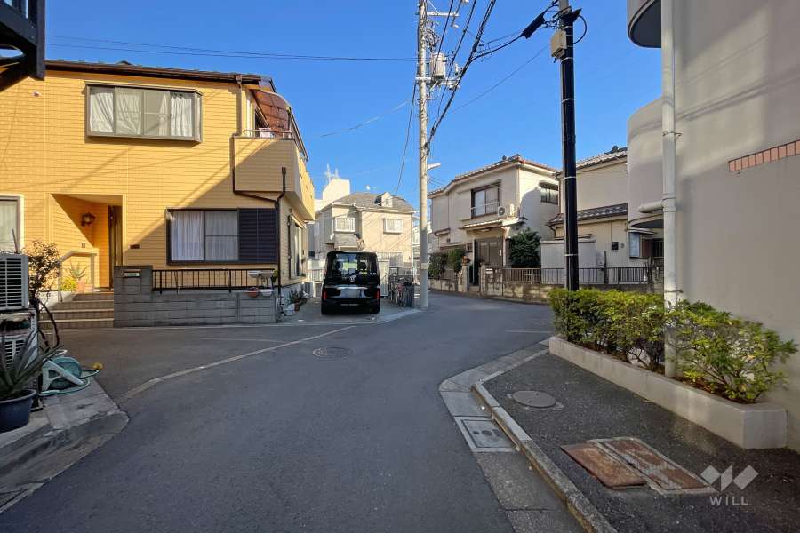 敷地北側の前面道路（西側から）