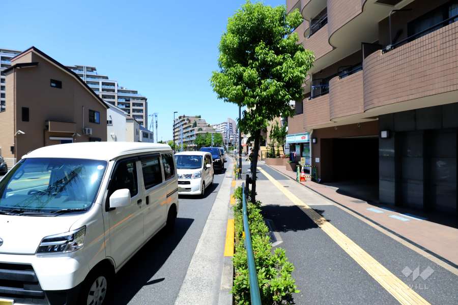 敷地の南側前面道路（東側から）
