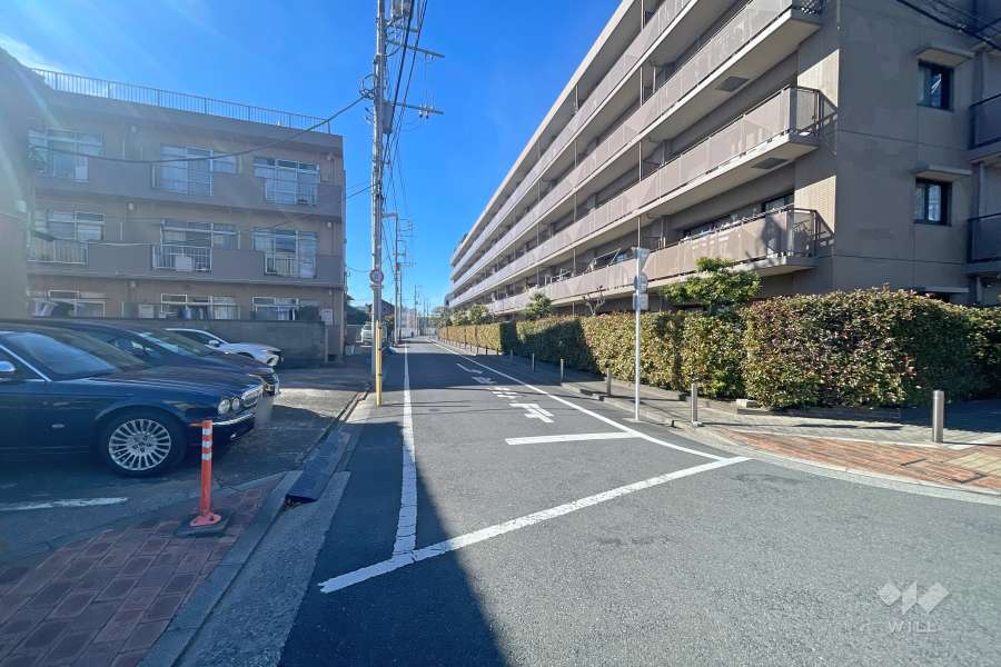 敷地南側の前面道路（東側から）