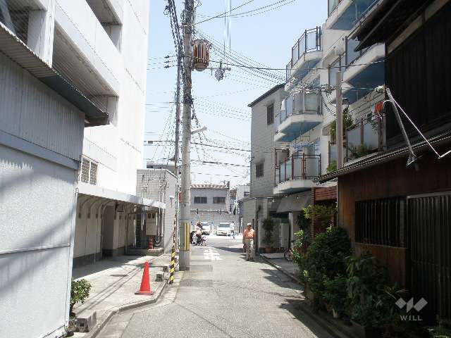敷地の北側道路（西側から）