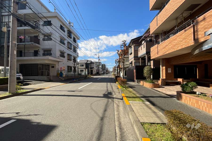 敷地の南側前面道路（東側から）