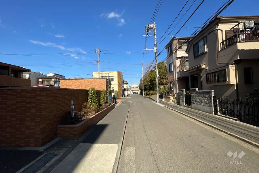 敷地の東側前面道路（南側から）
