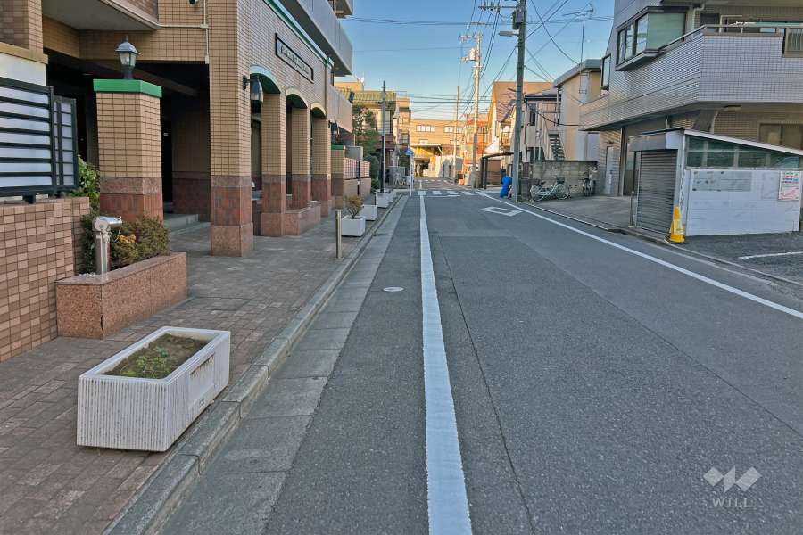 敷地の東側前面道路（南側から）