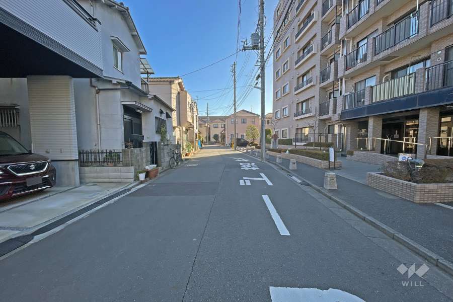 敷地の東側前面道路（北側から）
