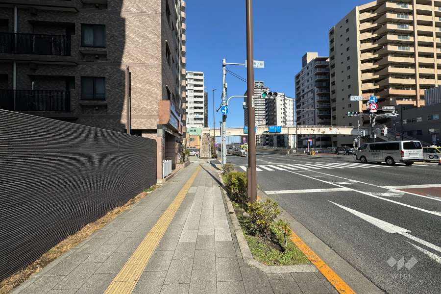 敷地東側の前面道路（南側から）