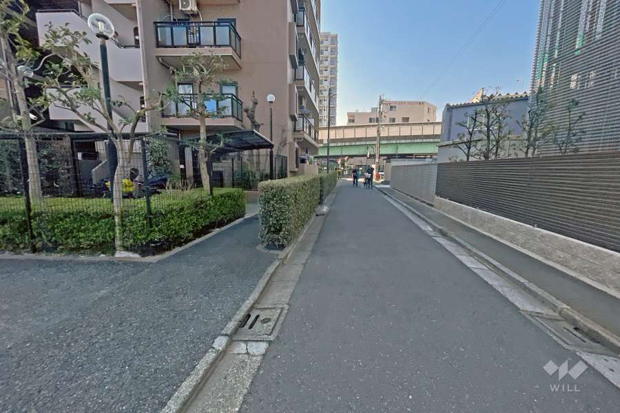 敷地の西側前面道路（北側から）
