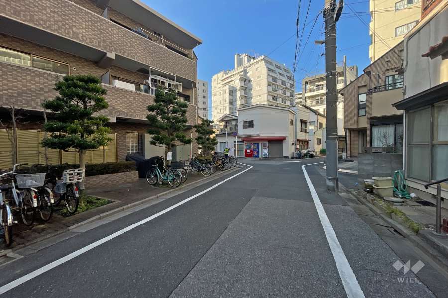 敷地東側の前面道路（南側から）